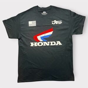 JT Racing USA Honda Graphic T-Shirt Mens Large Black Racing Motocross Tee L